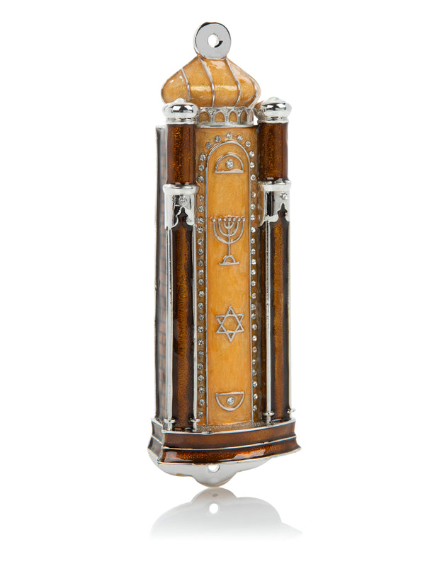 Brown Modern Holy Ark Mezuzah