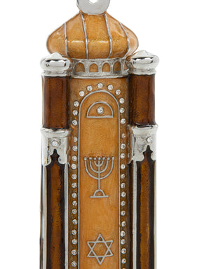 Keren Kopal Brown Modern Holy Ark Mezuzah