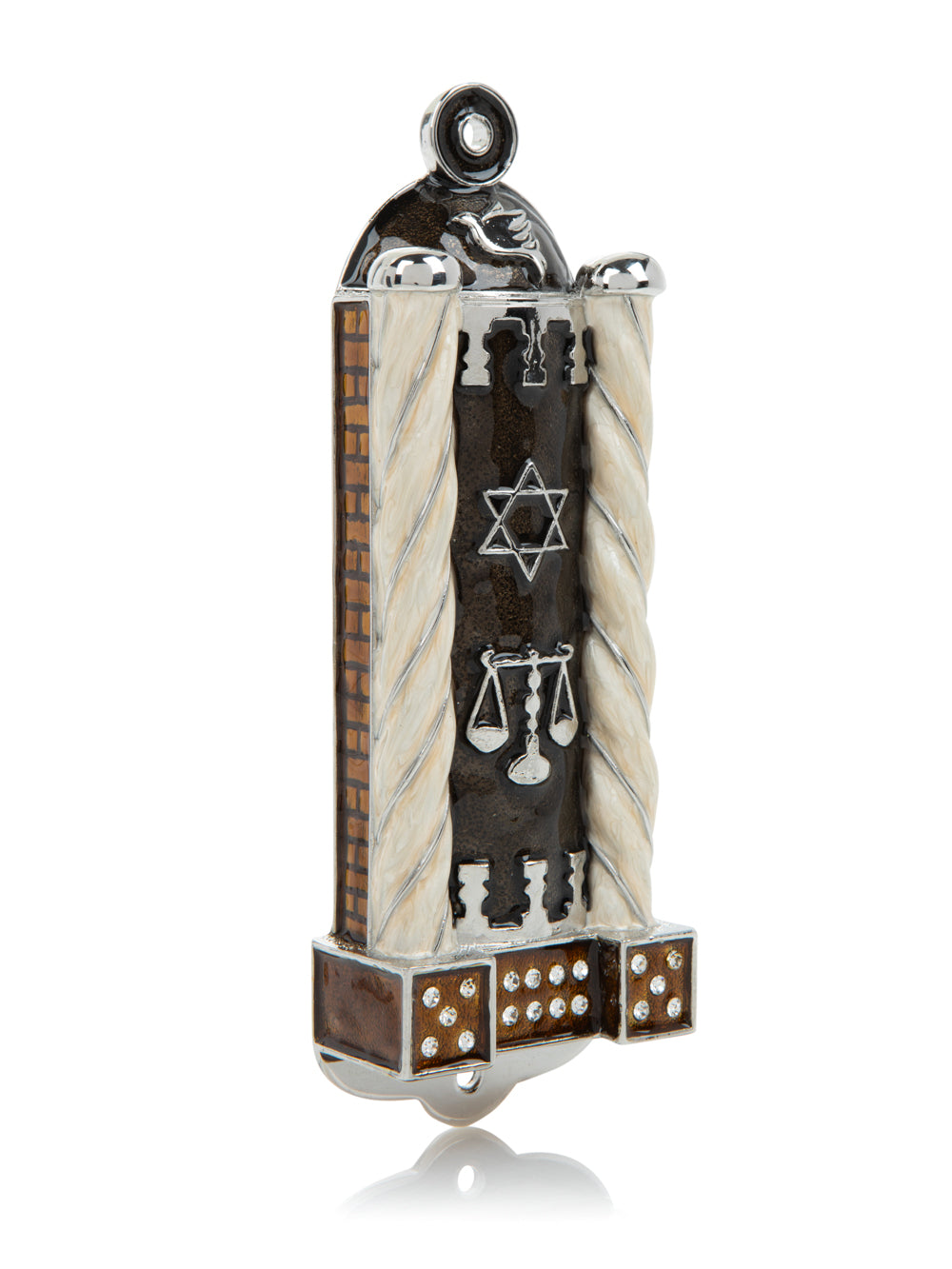 Keren Kopal Brown Modern Judaica Mezuzah
