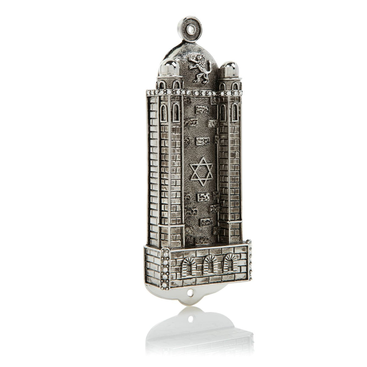 Keren Kopal Silver Western Wall style Mezuzah