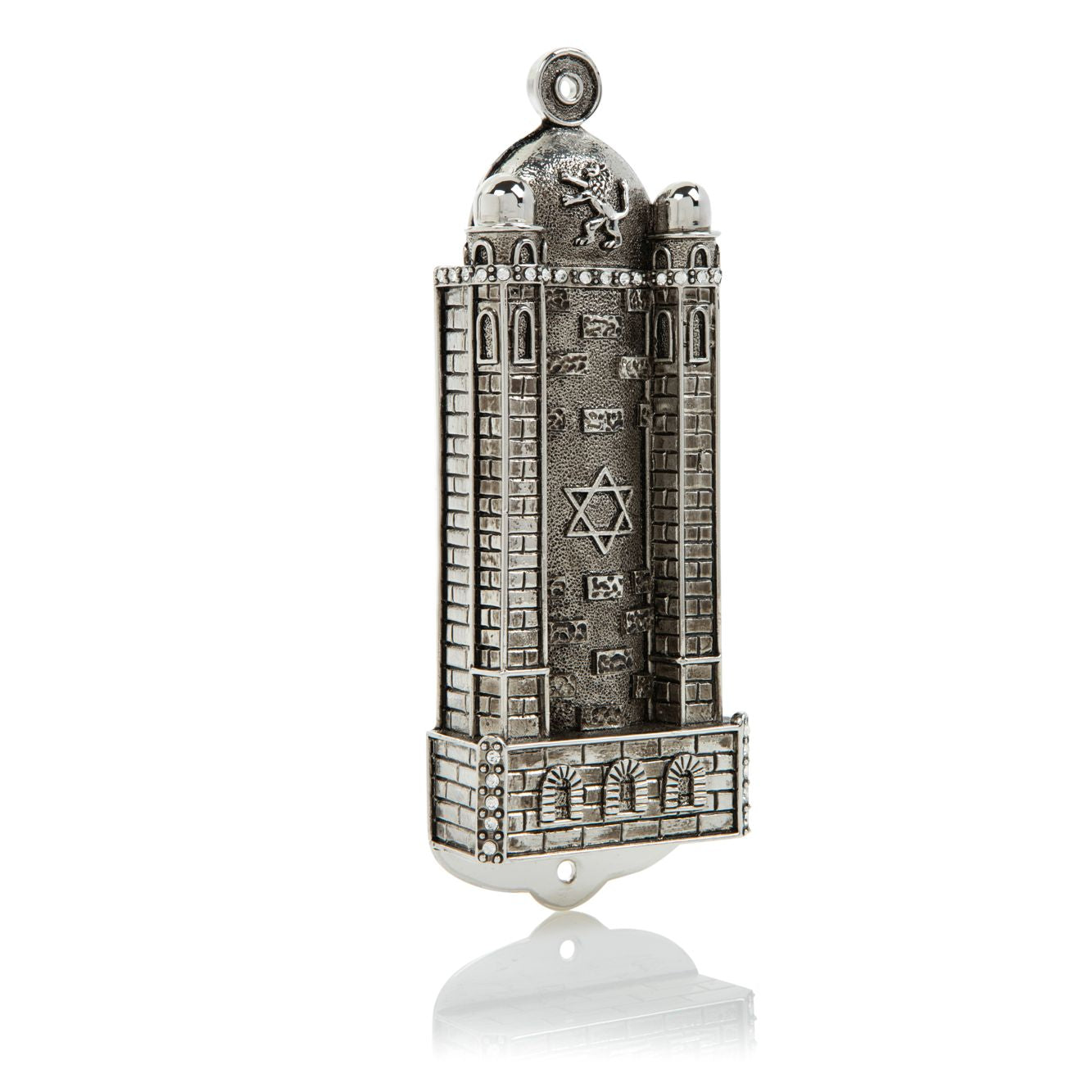 Keren Kopal Silver Western Wall style Mezuzah