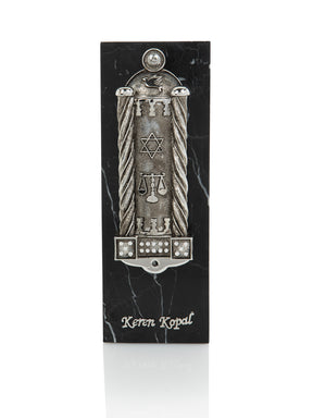 Keren Kopal Silver Modern Judaica Mezuzah