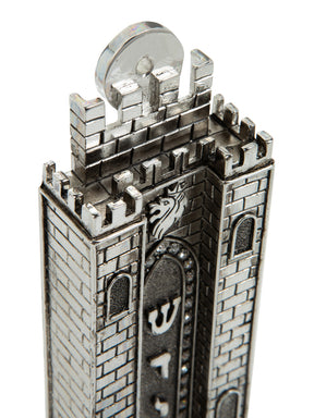 Keren Kopal Silver Holy Ark style Mezuzah