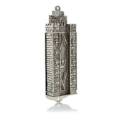 Keren Kopal Silver Western Wall style Decorated Mezuzah