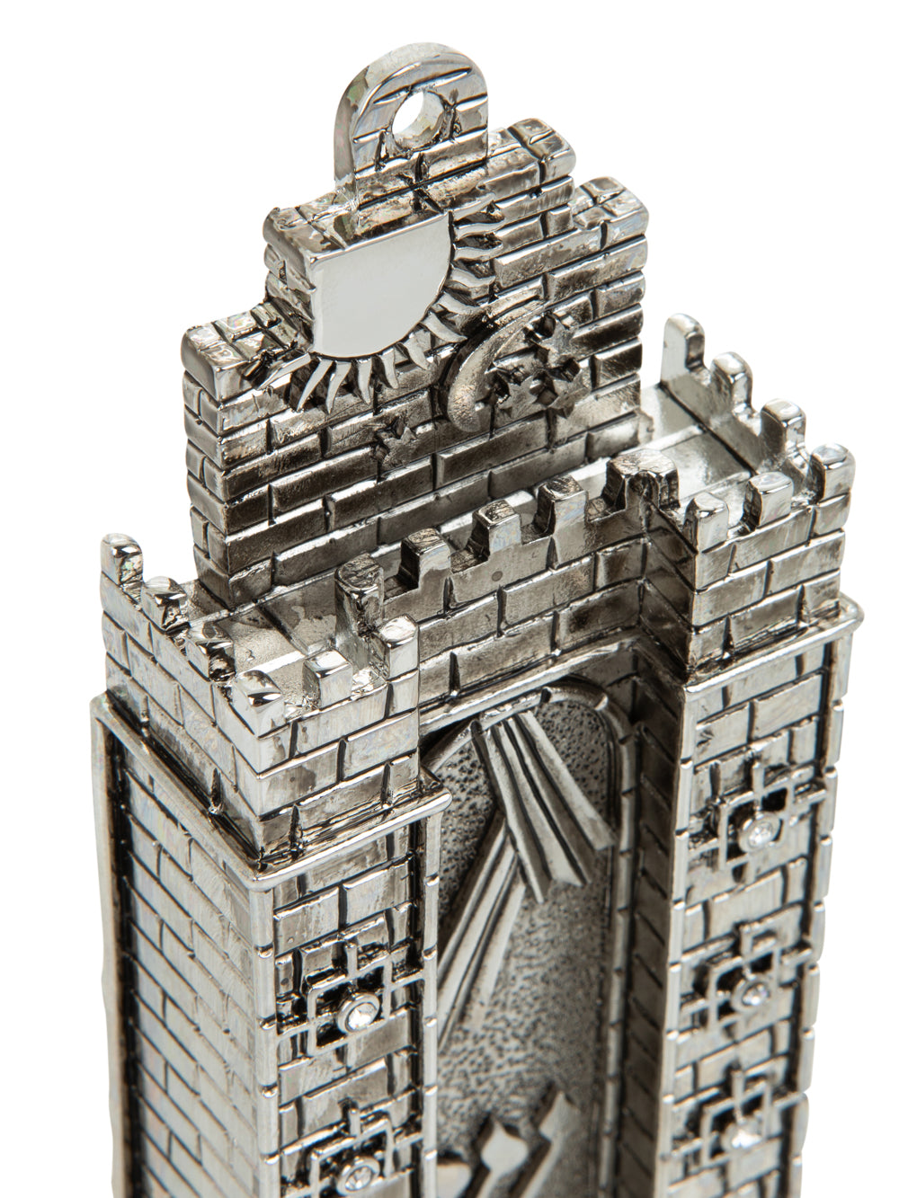 Keren Kopal Silver Western Wall style Decorated Mezuzah