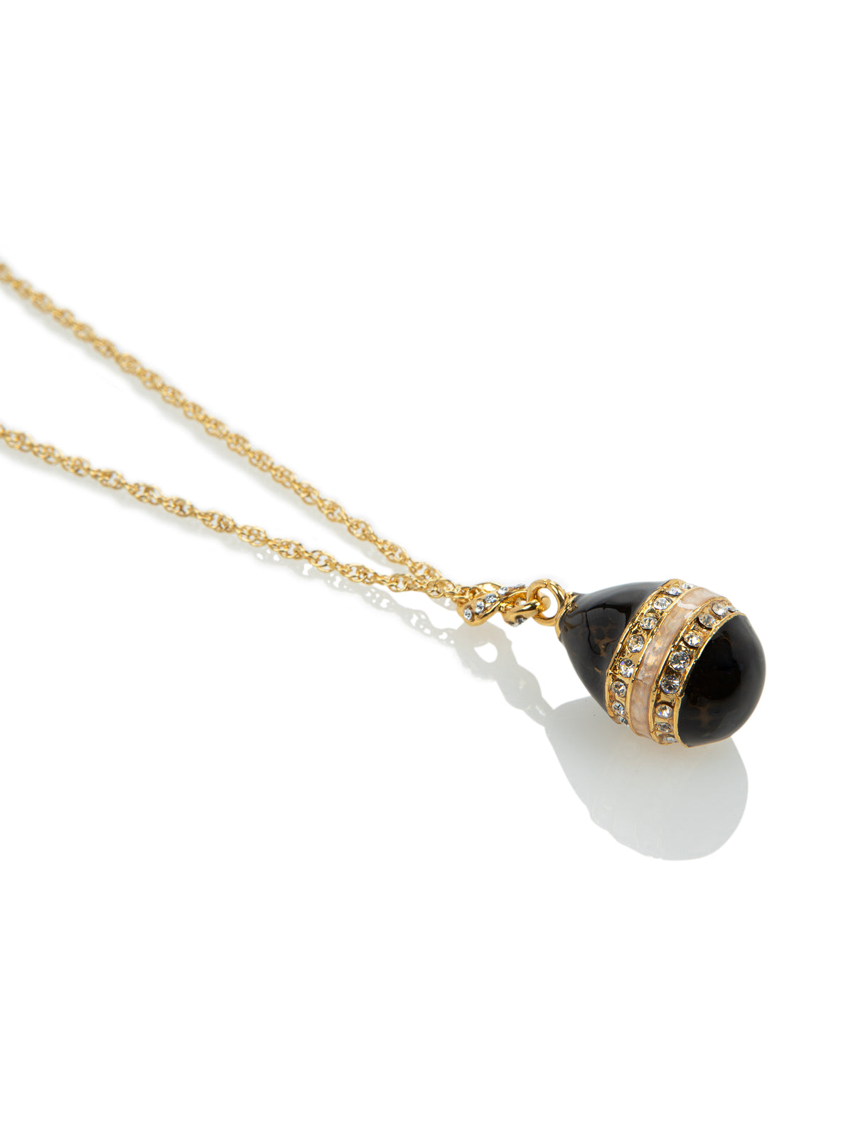 Keren Kopal Black & Gold Egg Pendant Necklace