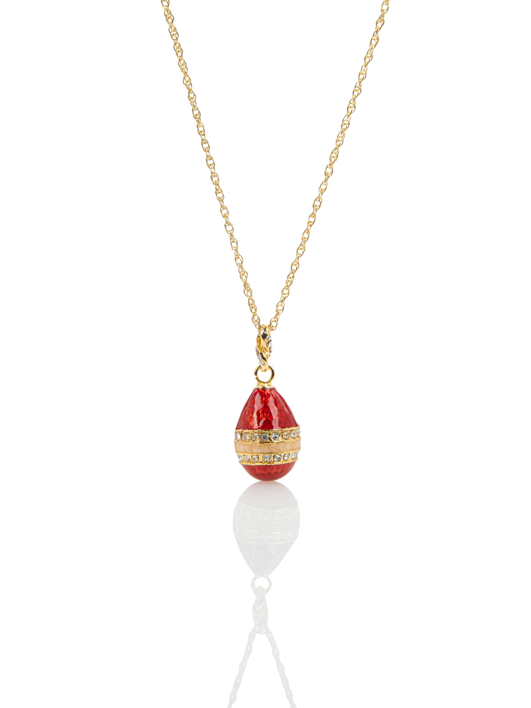 Keren Kopal Red & Gold Egg Pendant Necklace