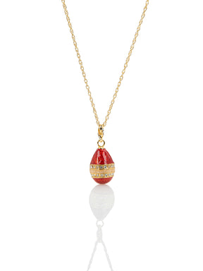 Keren Kopal Red & Gold Egg Pendant Necklace