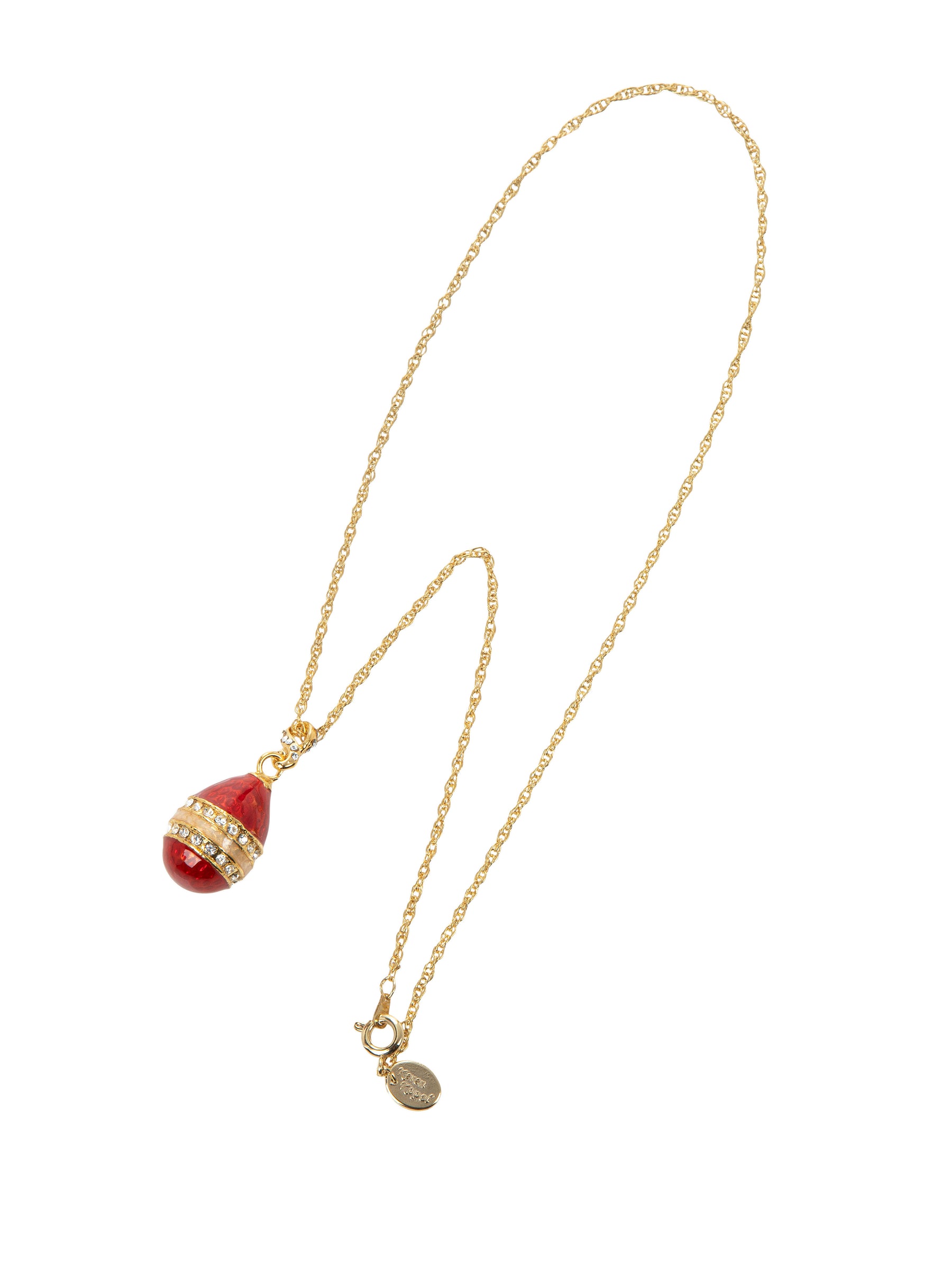 Keren Kopal Red & Gold Egg Pendant Necklace