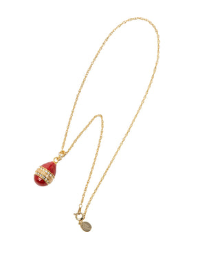 Keren Kopal Red & Gold Egg Pendant Necklace