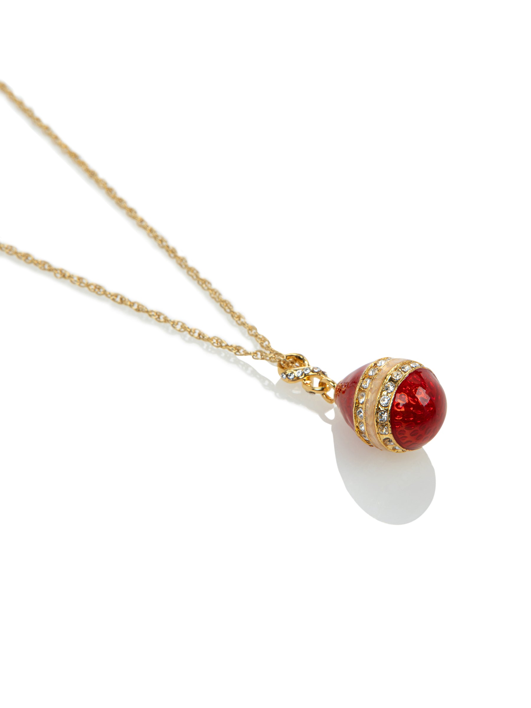Keren Kopal Red & Gold Egg Pendant Necklace