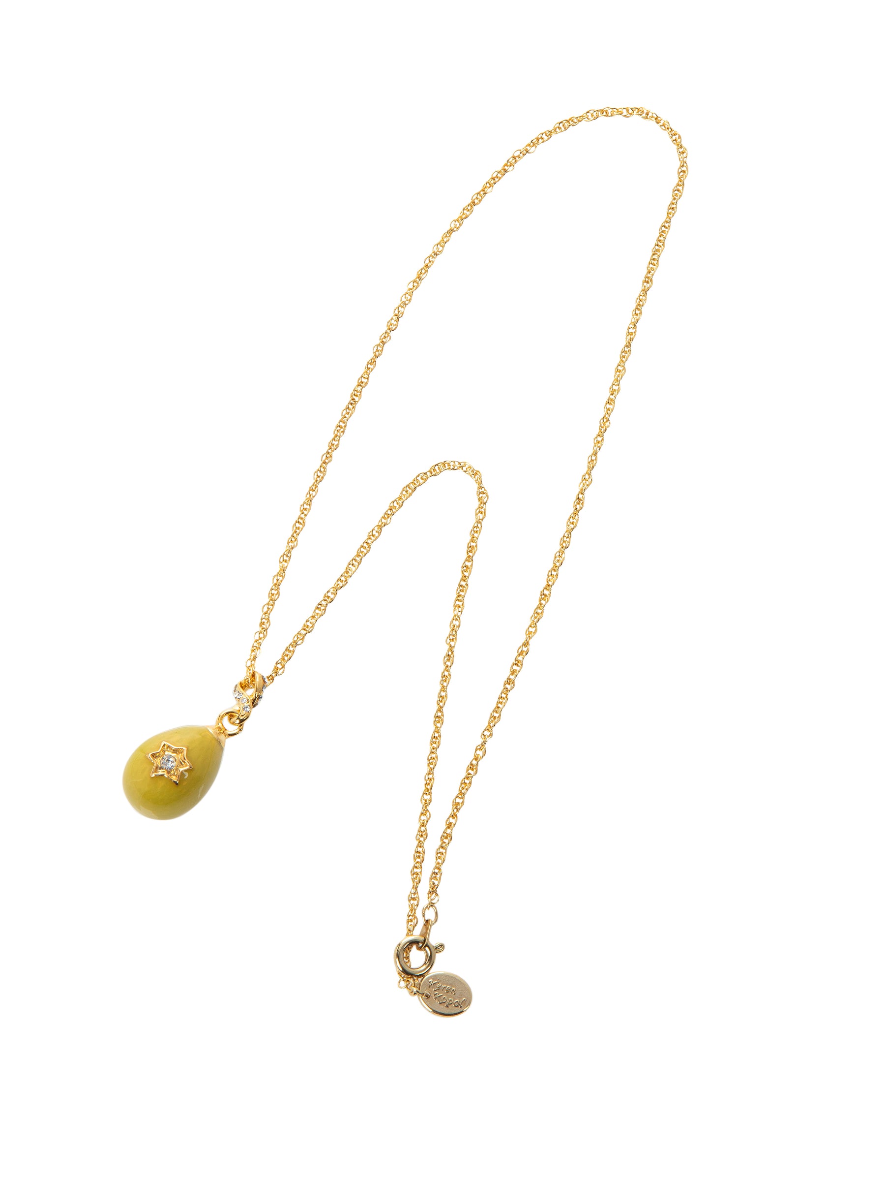 Keren Kopal Yellow Egg Star of David Pendant Gold Necklace