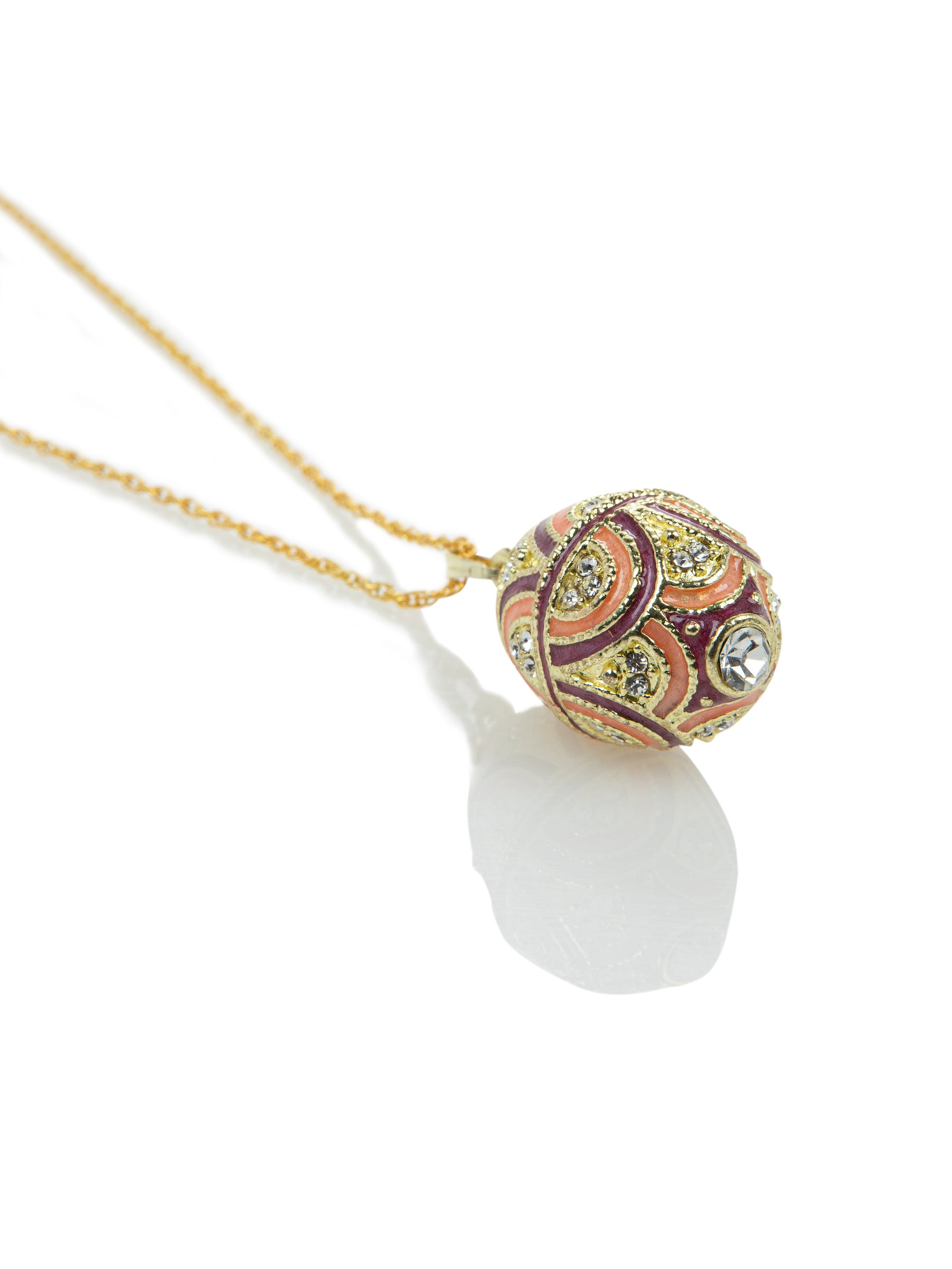 Keren Kopal Purple & Peach Egg Pendant Necklace