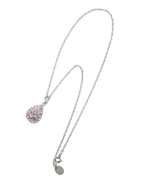 Keren Kopal Silver Egg with Pink Crystals Pendant Necklace