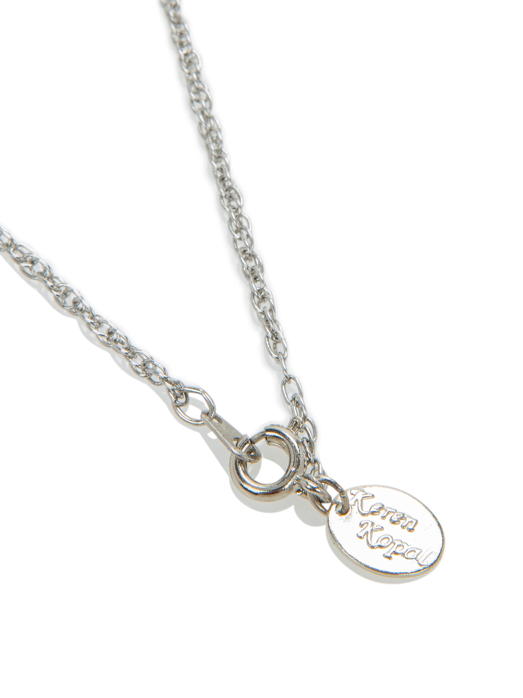 Keren Kopal Silver Egg with Pink Crystals Pendant Necklace