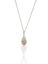 Keren Kopal Silver Egg with Green Crystals Pendant Necklace