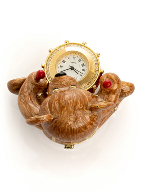 Keren Kopal Brown Bear with Clock in a Drum