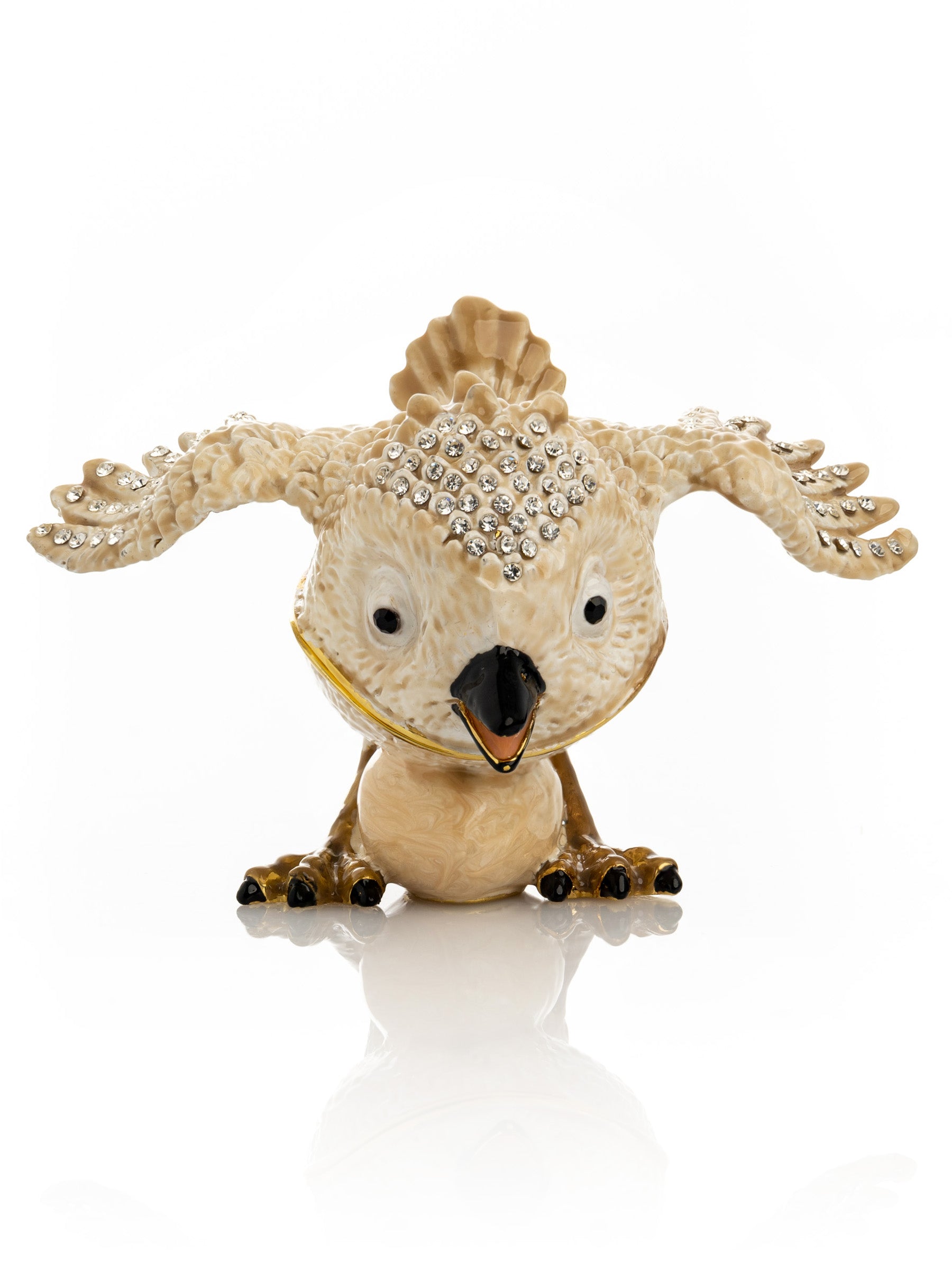Keren Kopal Beige Bird with Egg Trinket Box