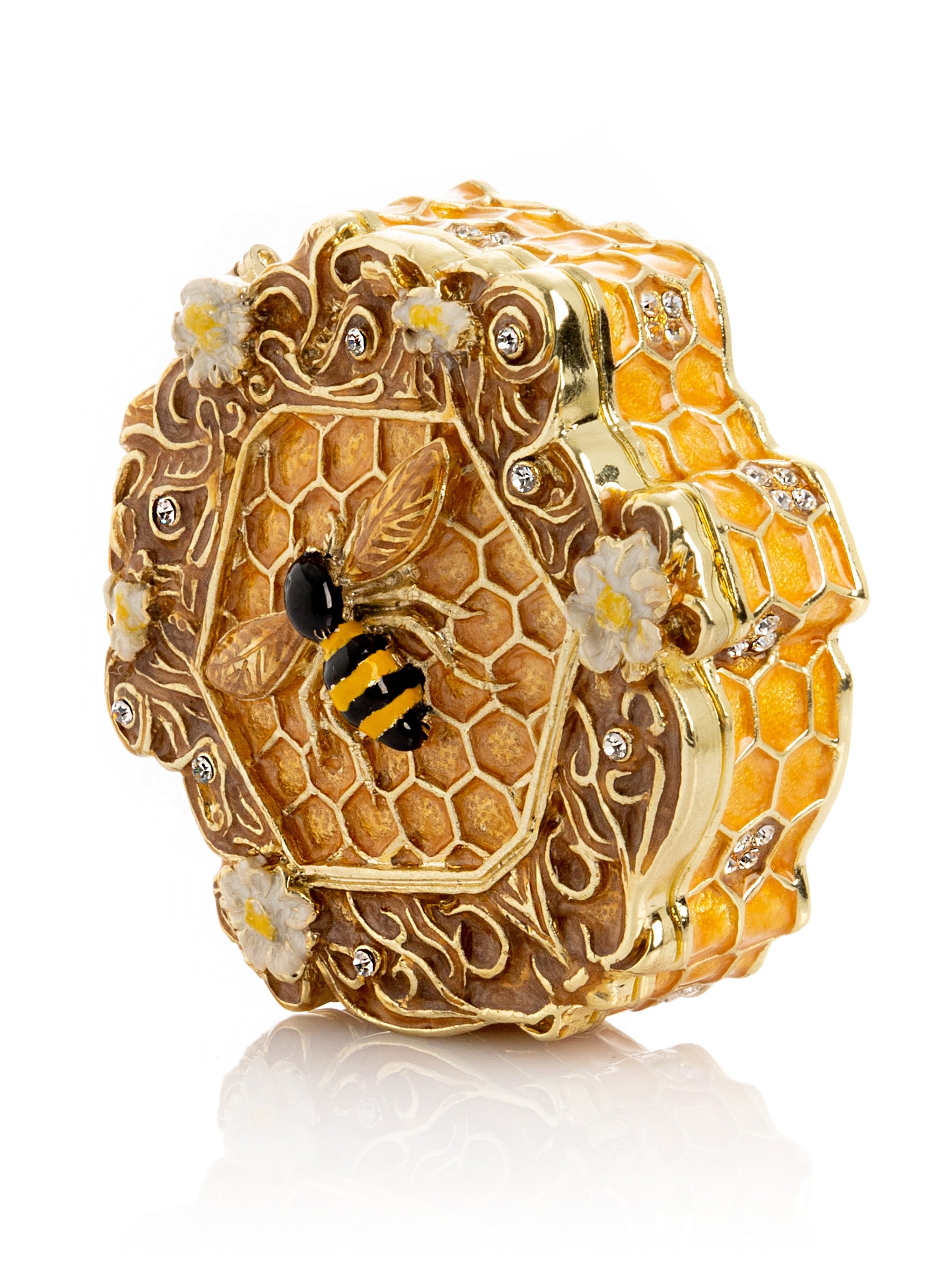 Keren Kopal Trinket Box Honeycomb with a Bee Queen on top