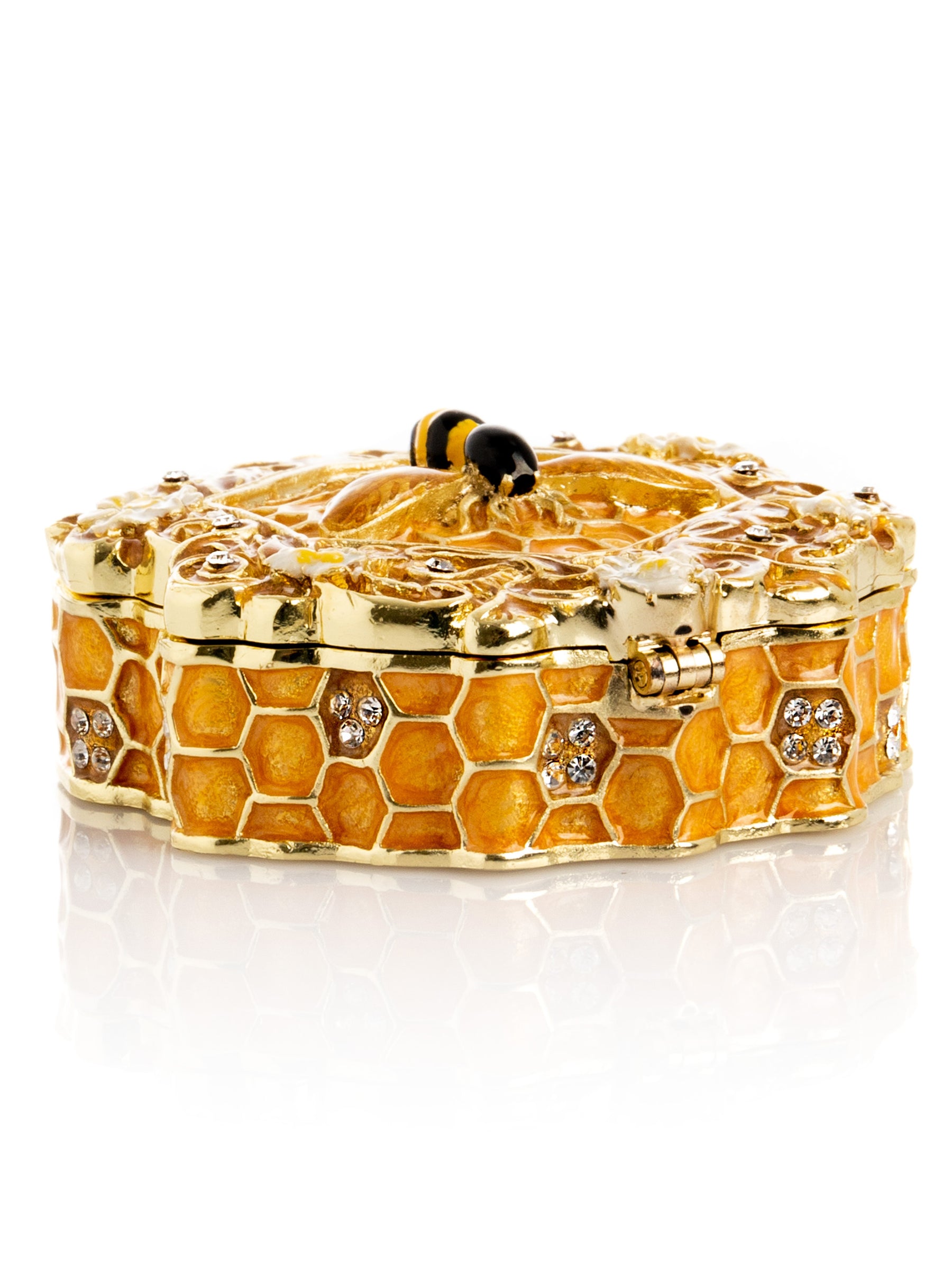 Keren Kopal Trinket Box Honeycomb with a Bee Queen on top