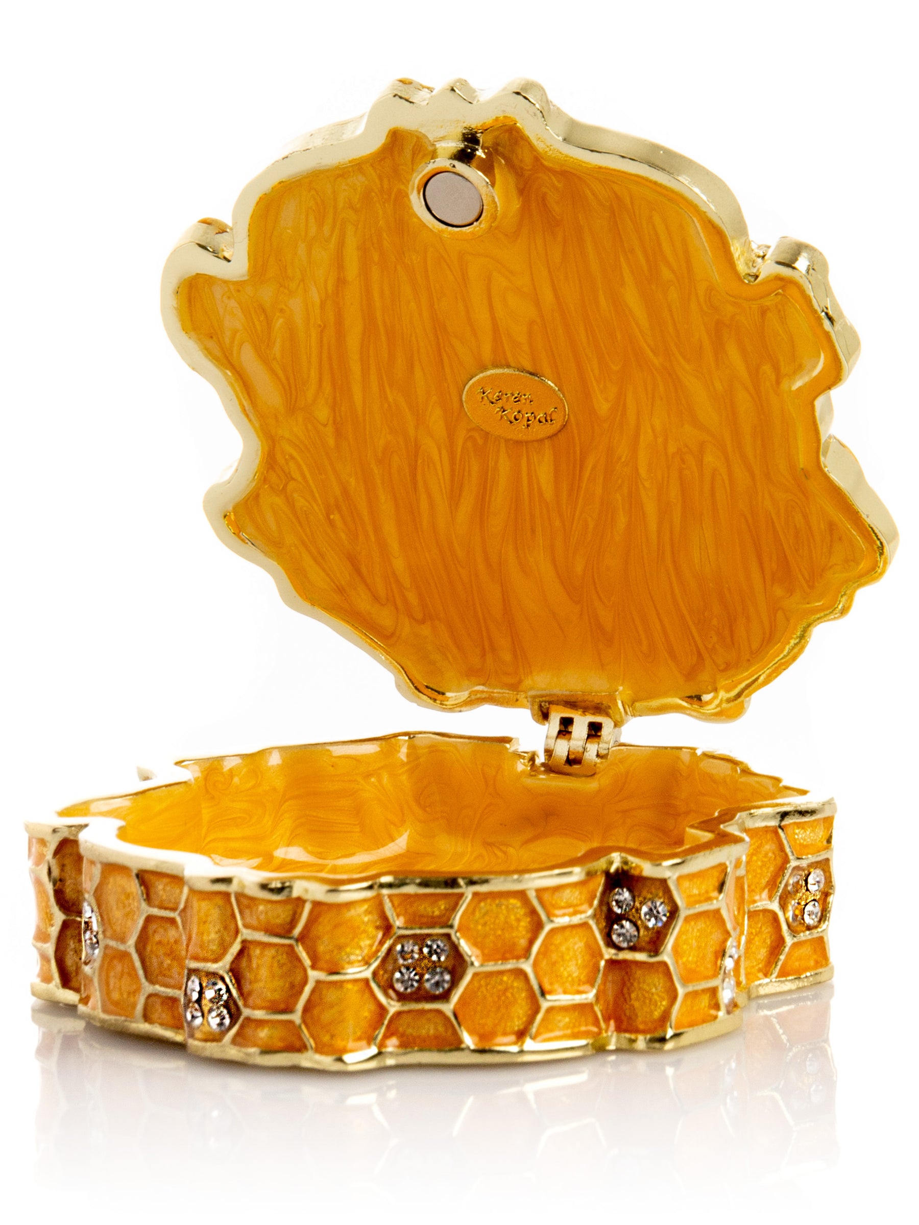Keren Kopal Trinket Box Honeycomb with a Bee Queen on top