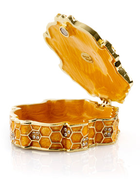 Keren Kopal Trinket Box Honeycomb with a Bee Queen on top