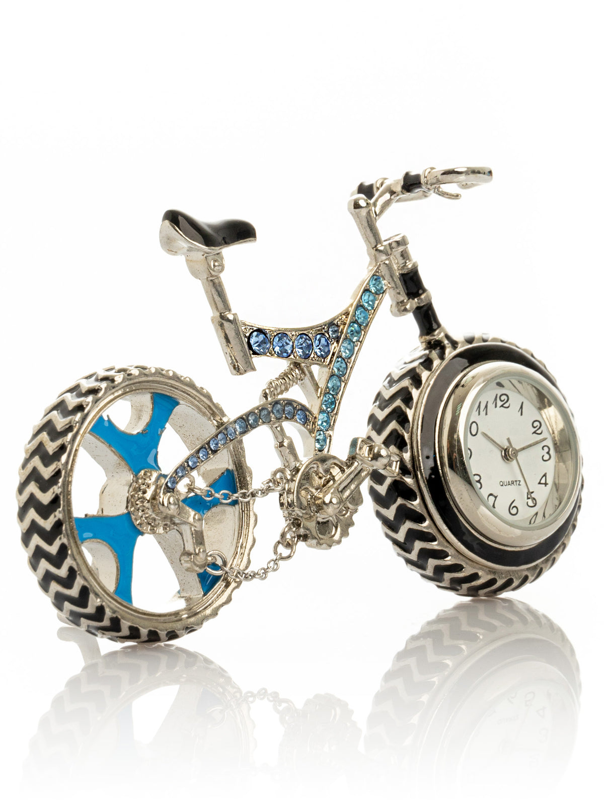 Bicycle clock with Blue crystals