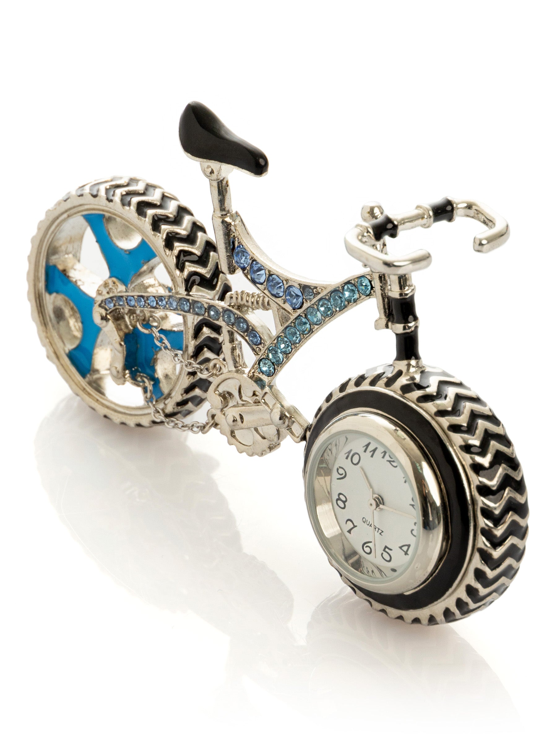 Bicycle clock with Blue crystals