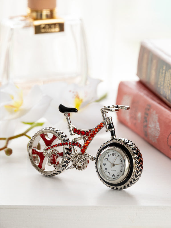 Bicycle Clock with Red crystals