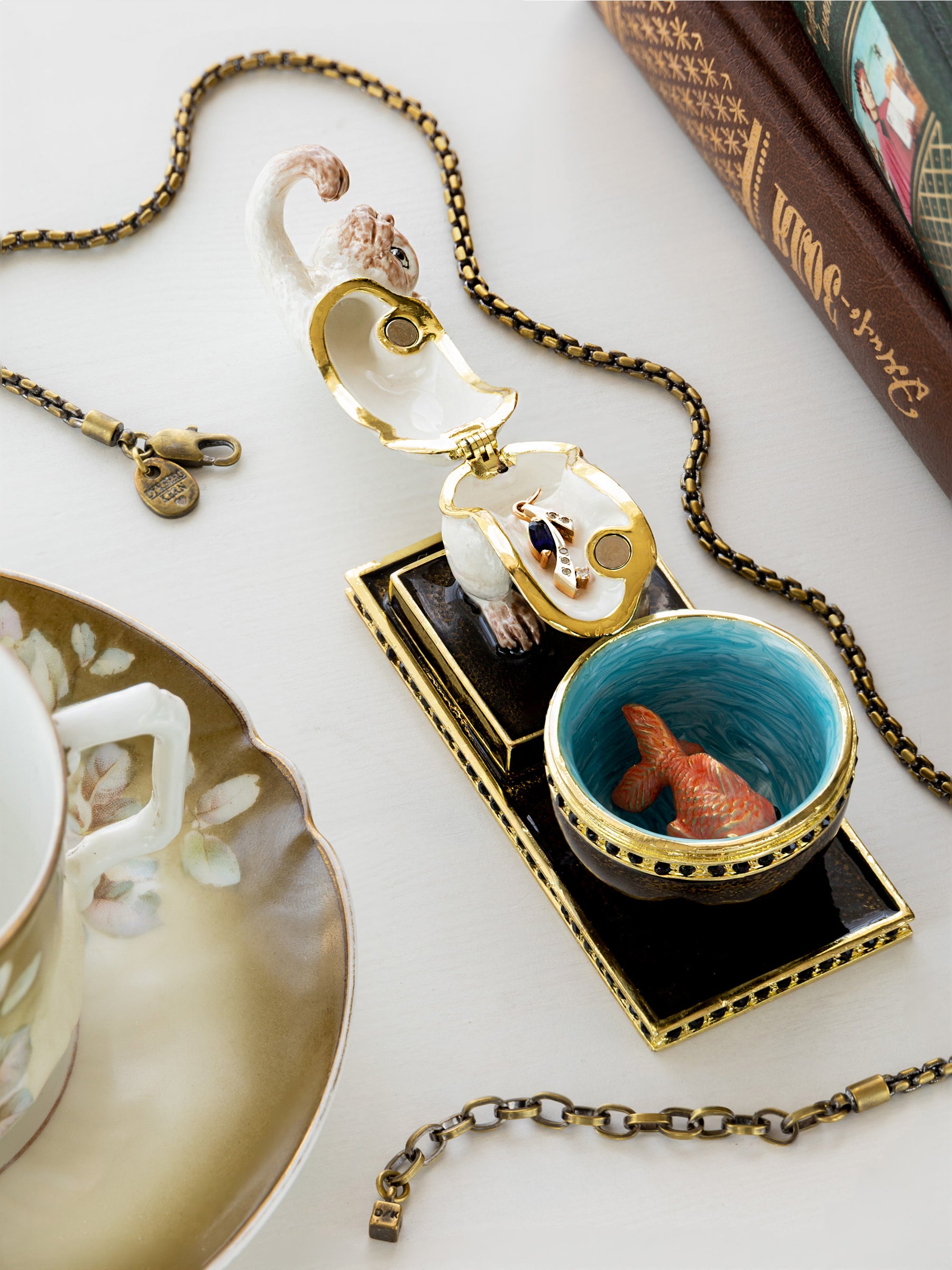 Keren Kopal Curious Cat & Fish Limited edition of 250 Trinket Box