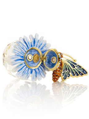 Keren Kopal Butterfly sitting on Flower and Crystal
