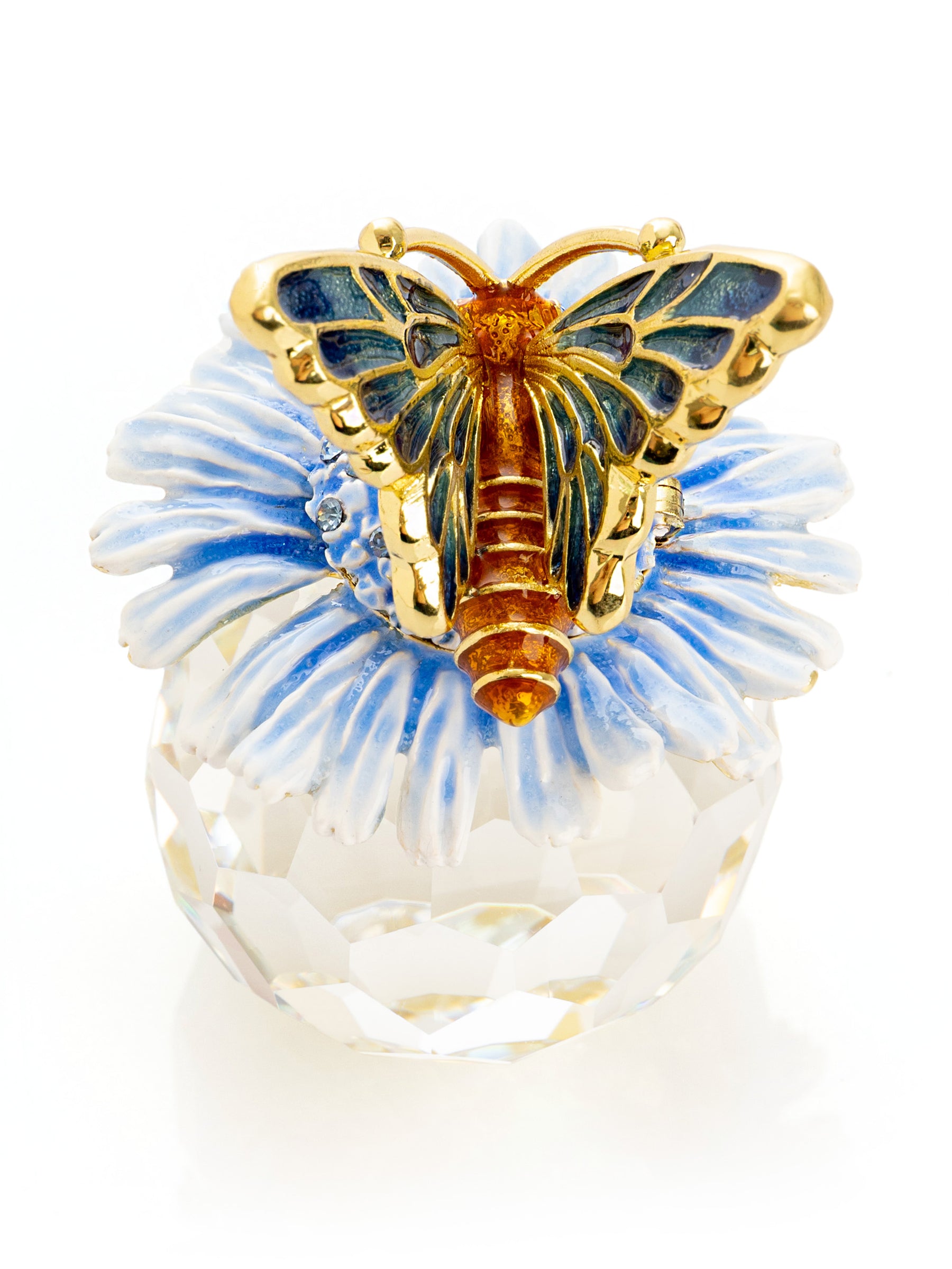 Keren Kopal Butterfly sitting on Flower and Crystal