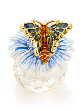 Keren Kopal Butterfly sitting on Flower and Crystal