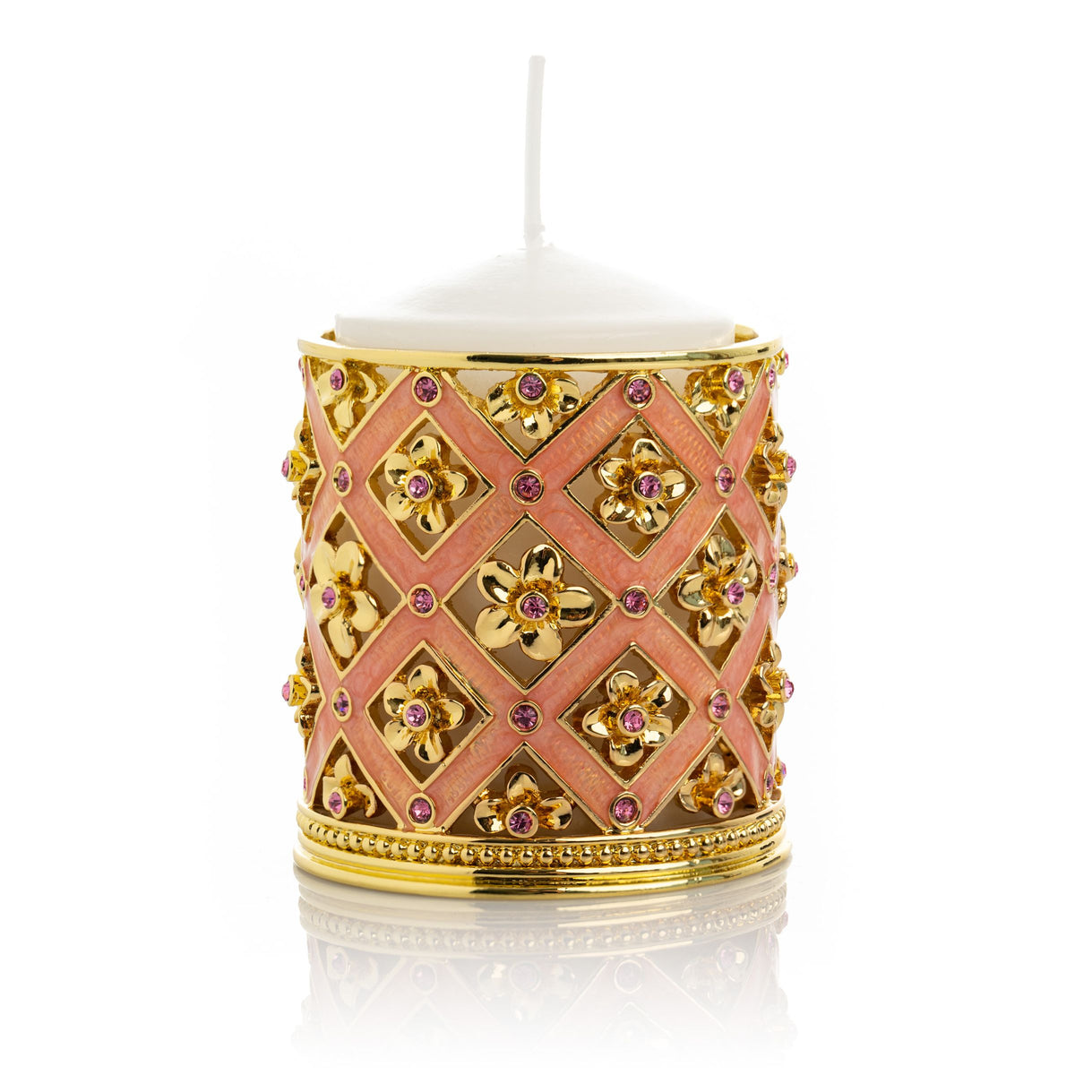 Pink Decorated Candle Holder