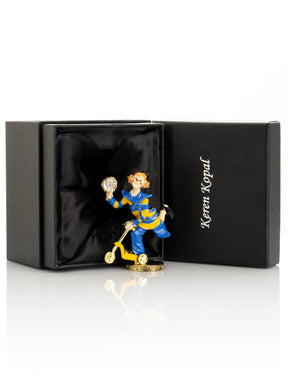 Keren Kopal Playful Circus Clown Riding a Scooter Trinket Box