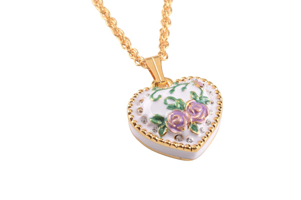 White Heart shaped Pendant Necklace