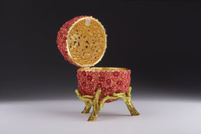 Keren Kopal Red Flowers Faberge Egg