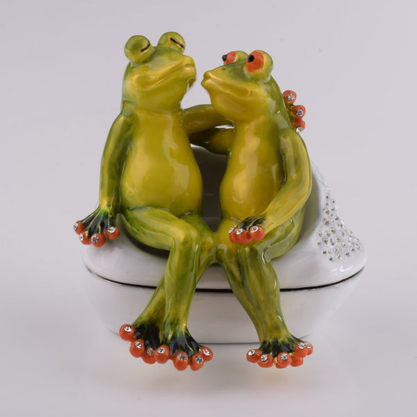 Two Frogs in love Sitting Together