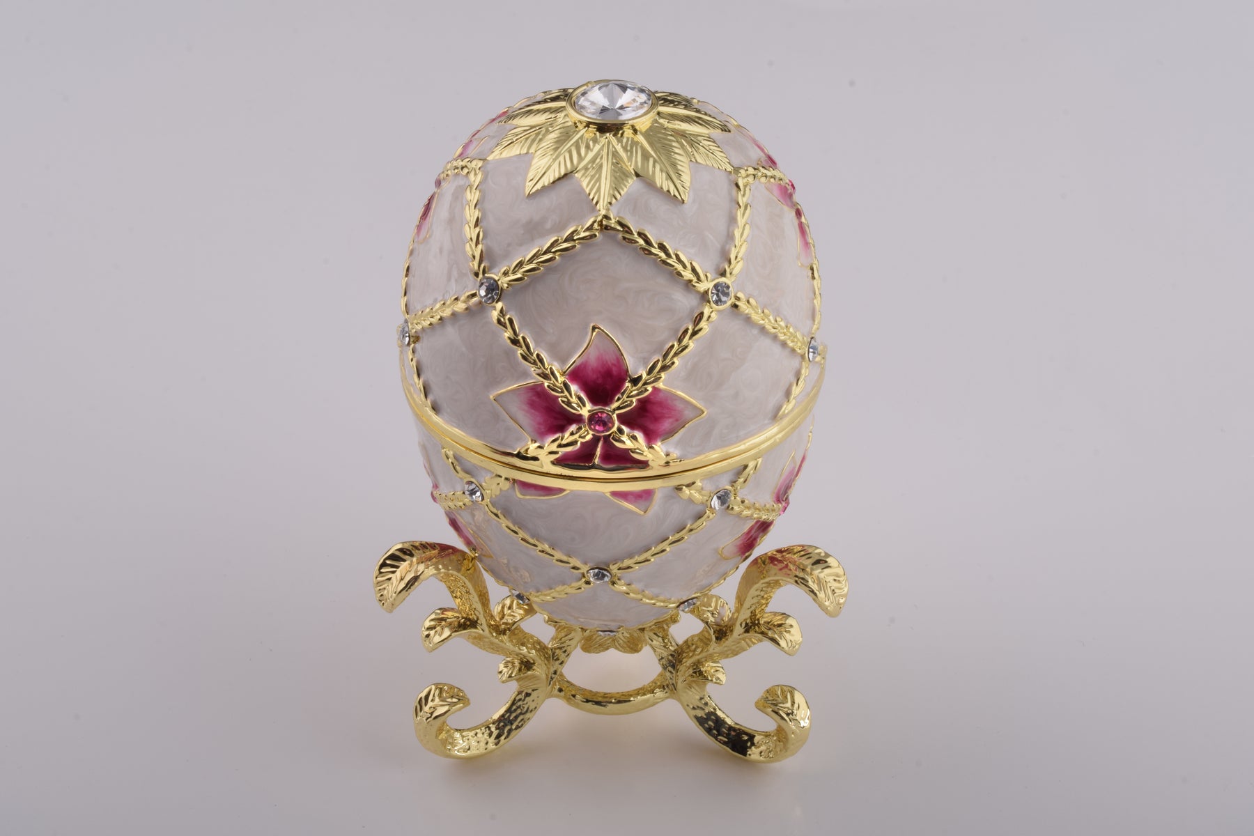 Keren Kopal White Egg with Flowers & Harp