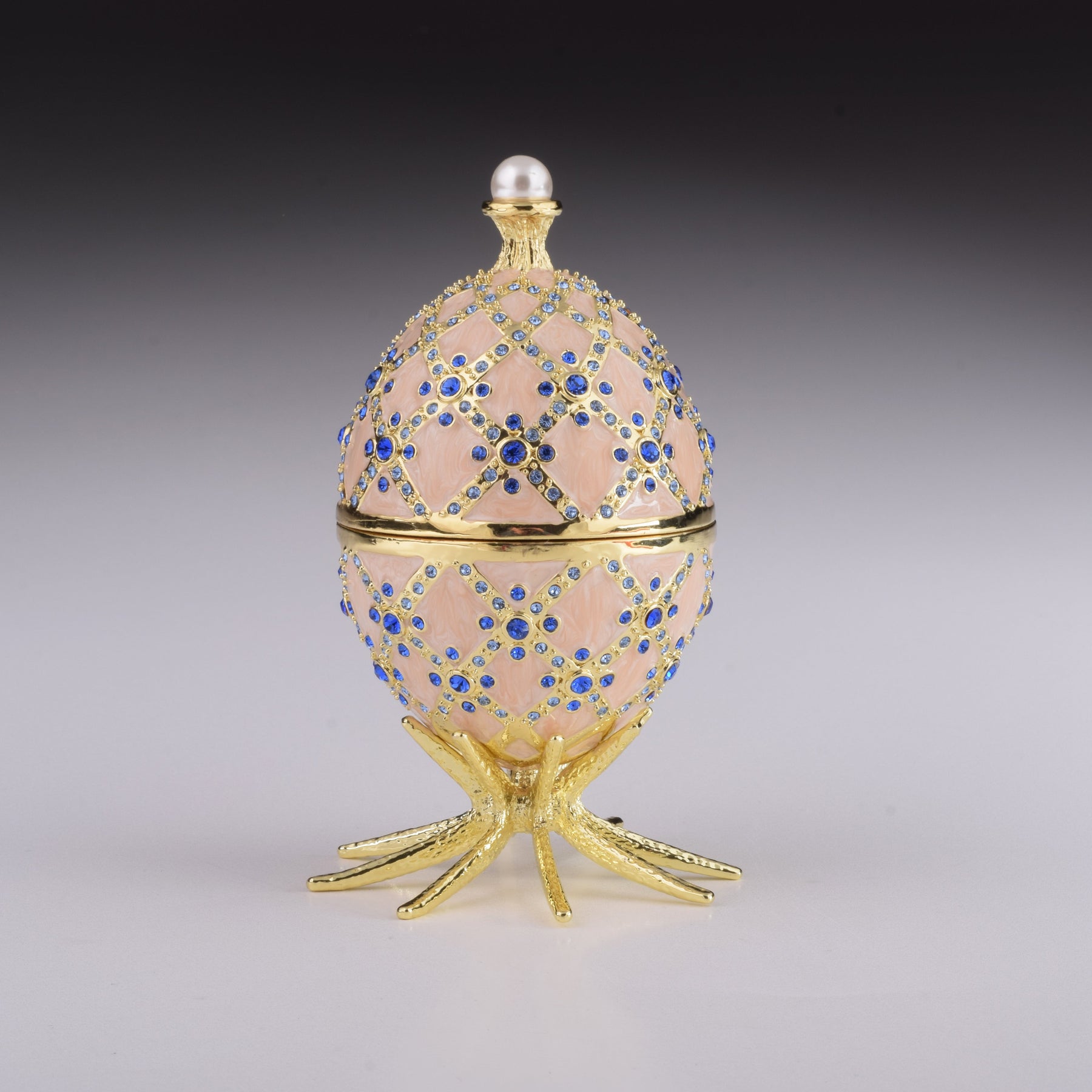 Keren Kopal Pink Faberge Egg with Clock Inside