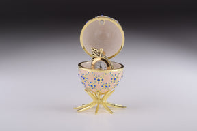 Keren Kopal Pink Faberge Egg with Clock Inside