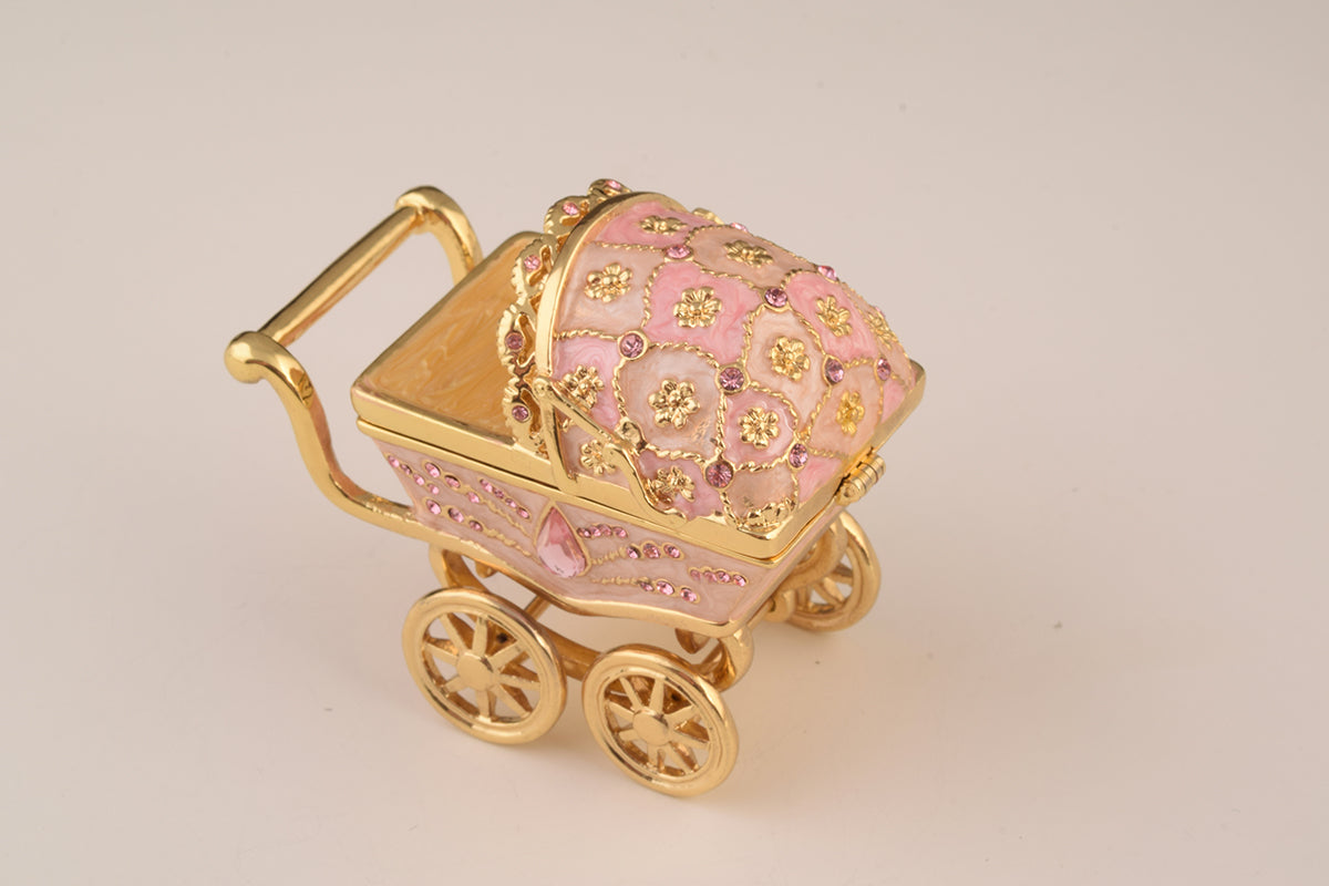 Pink Baby Carriage Trinket Box