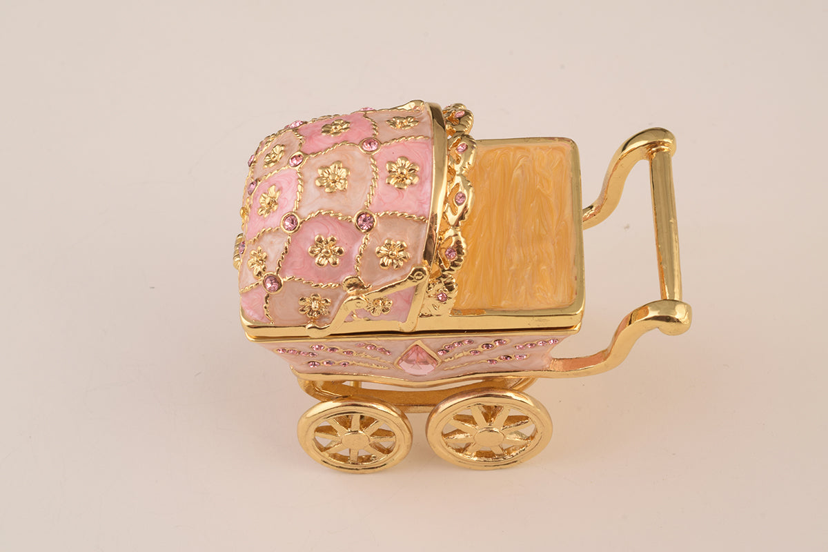 Pink Baby Carriage Trinket Box