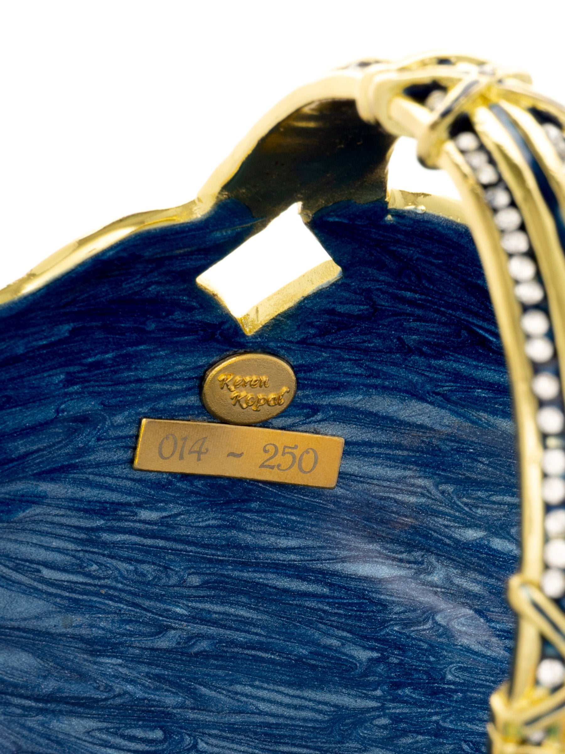 Keren Kopal Blue Basket Carring Small Faberge Eggs