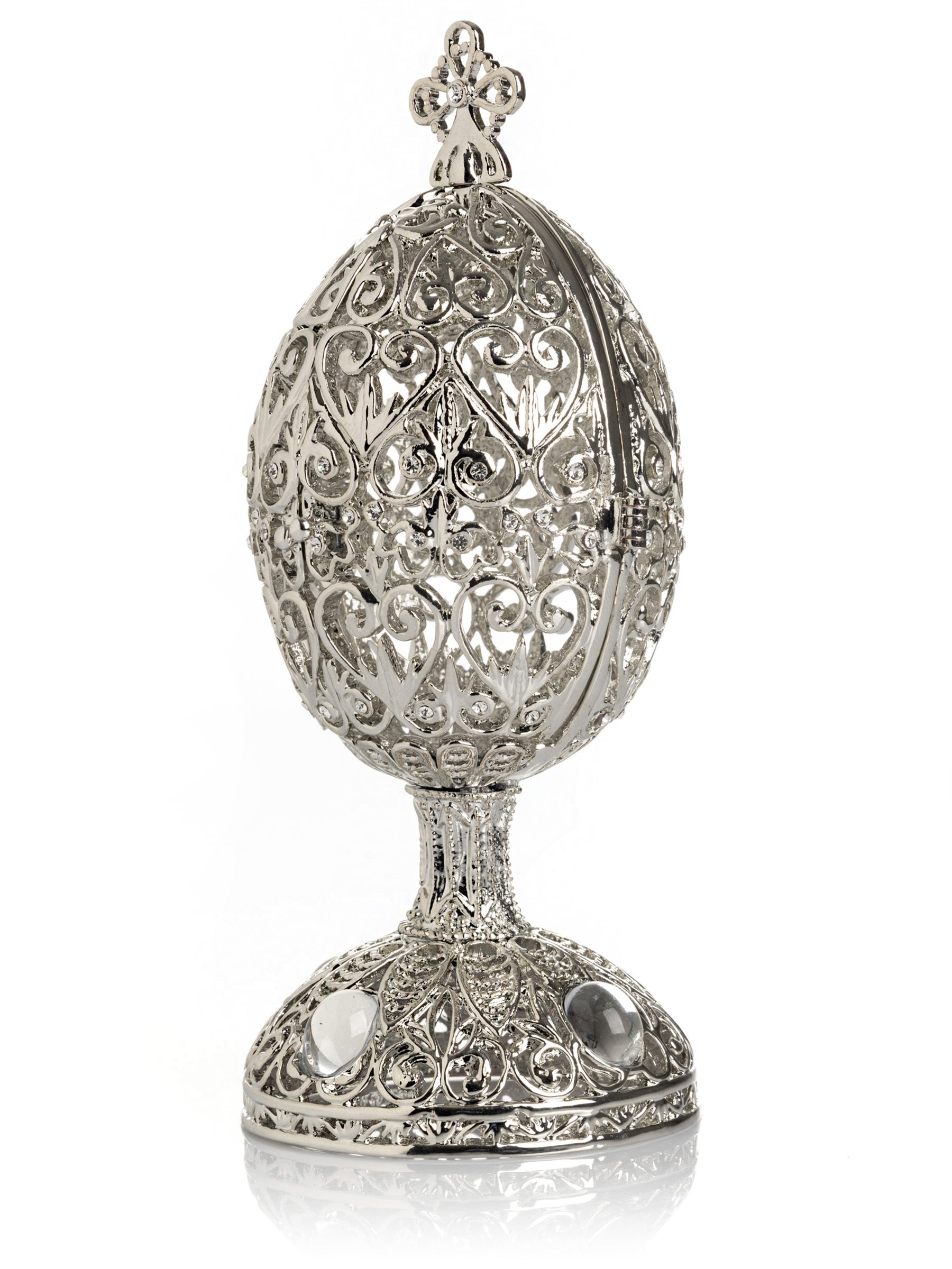 Keren Kopal Silver Easter Egg with Ferris Wheel Surprise Inside