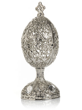 Keren Kopal Silver Easter Egg with Ferris Wheel Surprise Inside