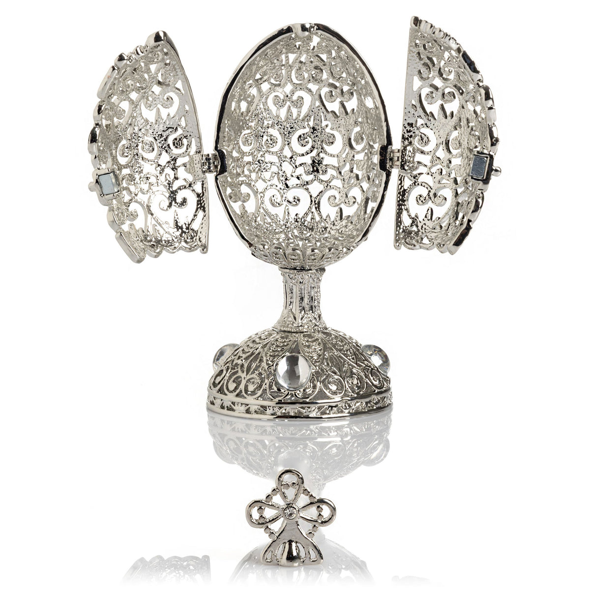 Keren Kopal Silver Easter Egg with Ferris Wheel Surprise Inside