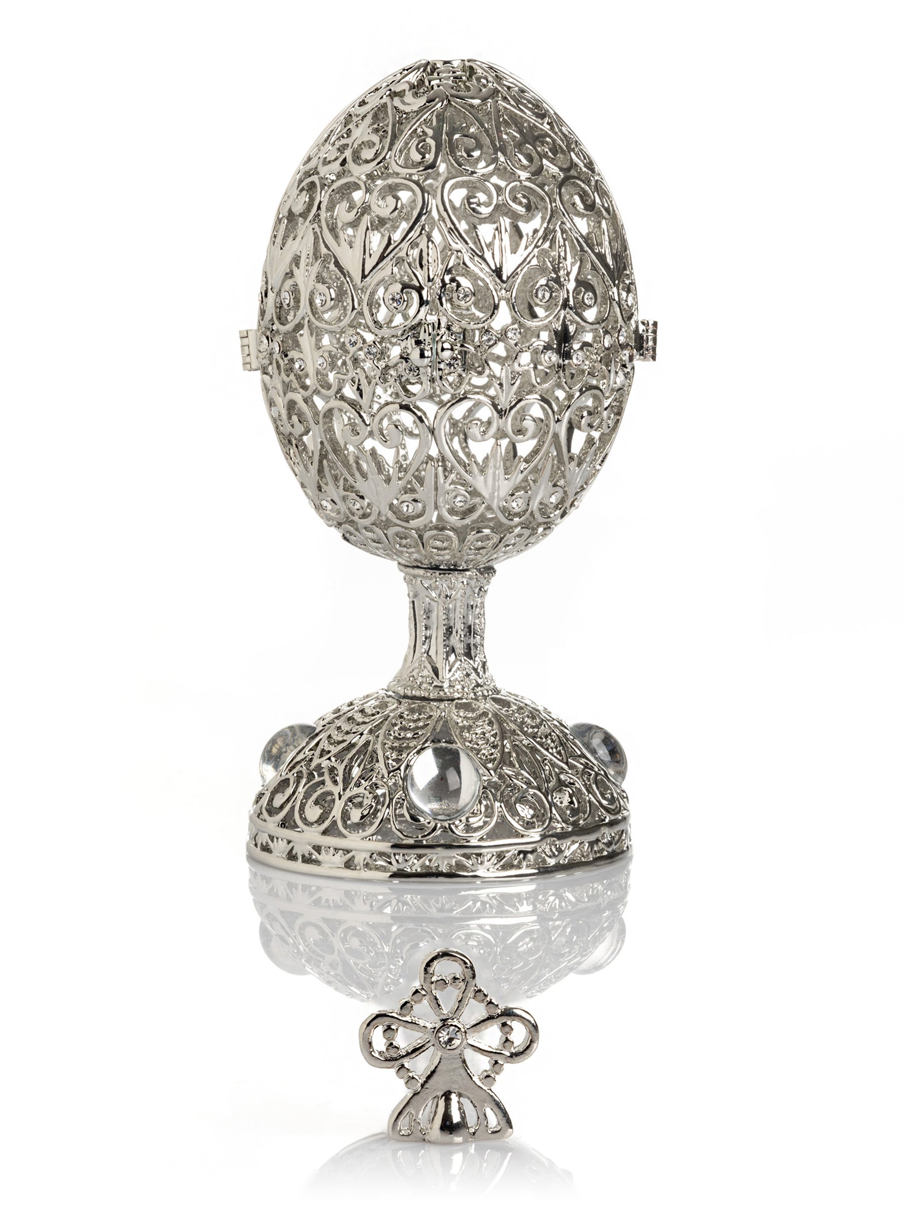 Keren Kopal Silver Easter Egg with Ferris Wheel Surprise Inside