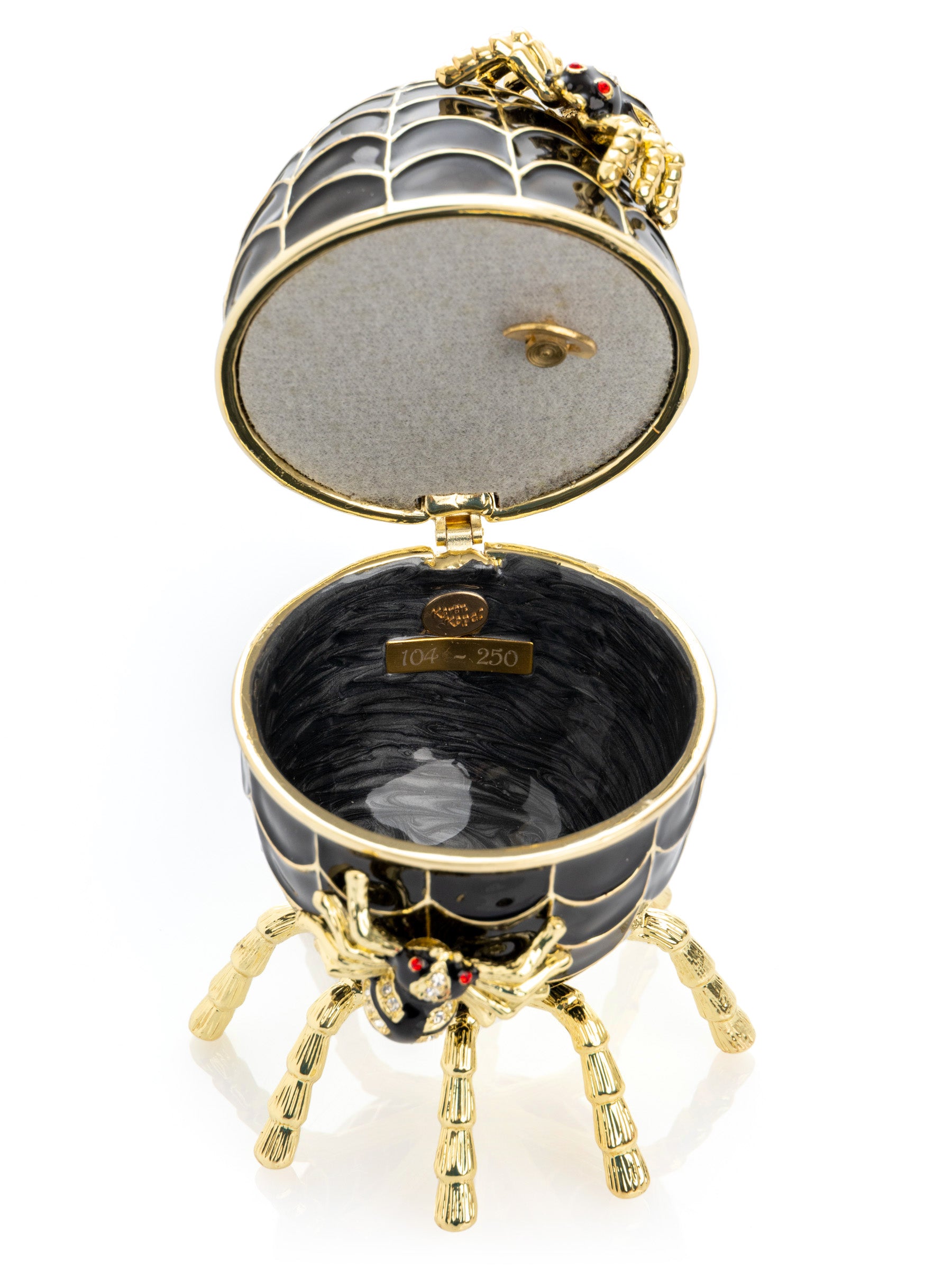 Black Faberge Egg Spiderweb Decoration Music Playing Egg