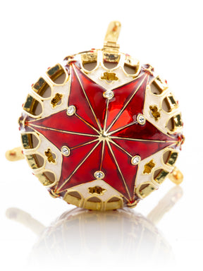 Keren Kopal Red Faberge Egg with Horse Carousel Surprise Inside
